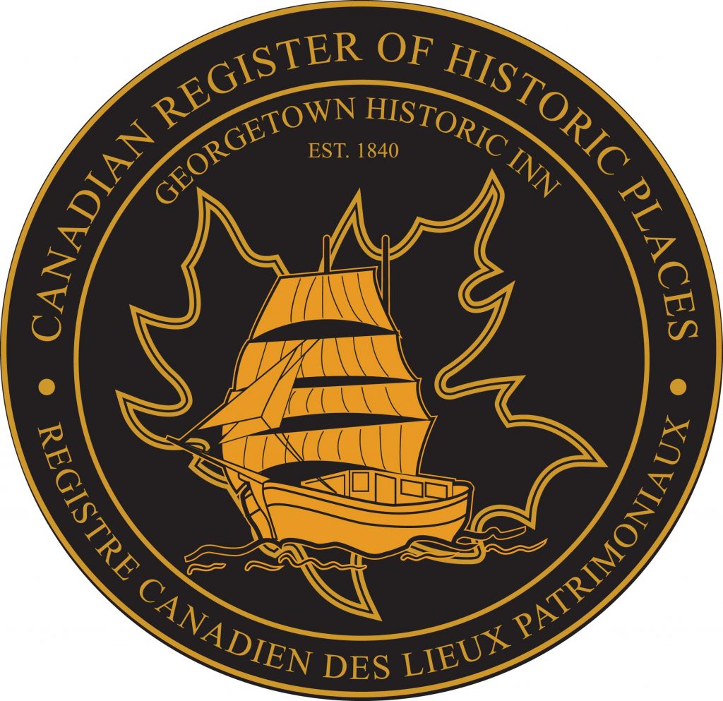 Gold and Black Canadian Register of Historic Places Plaque, for Georgetown Historic Inn.
