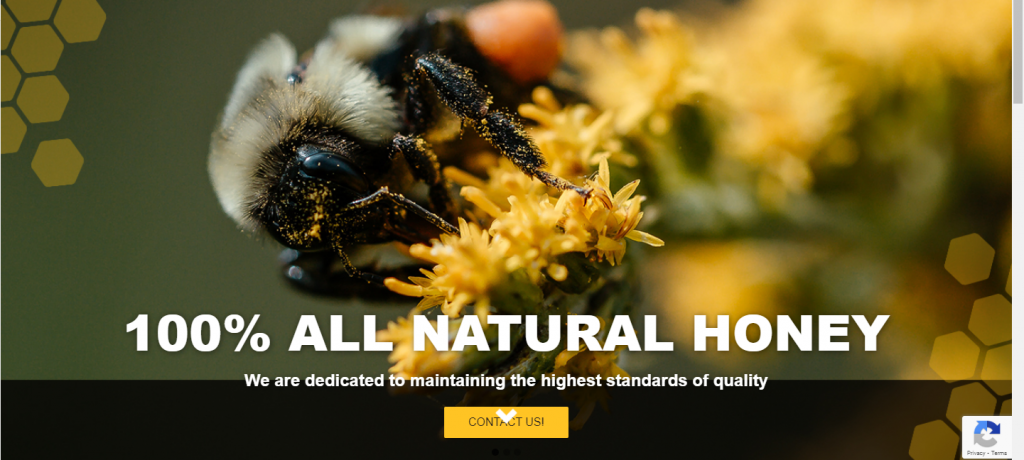 Honey Bee Farm's Banner, which is a clickable link that takes you to their website.